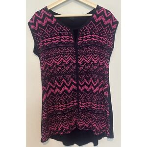 Espresso Women's Blue And Pink Patterned  Shirt Size large